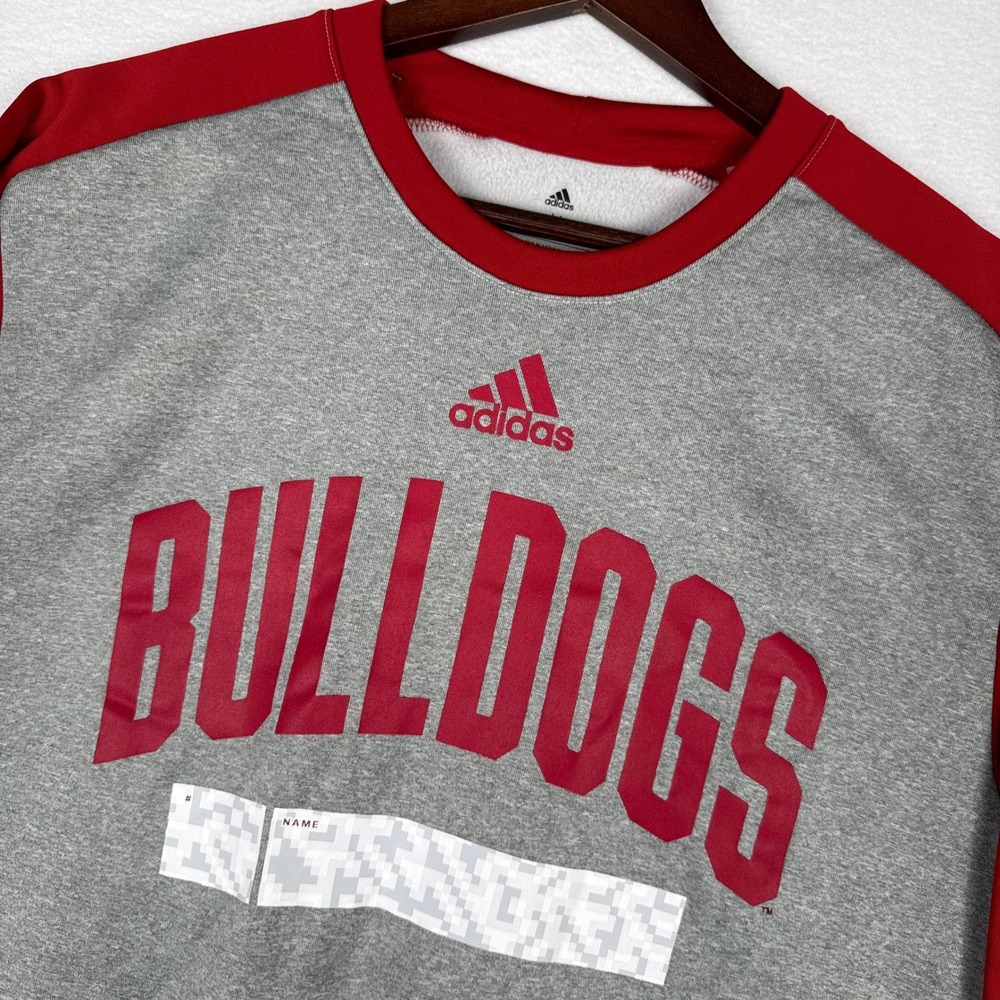 Fresno State Bulldogs Adidas Aeroready Sweater Mens M Grey Red Fleece Pullover